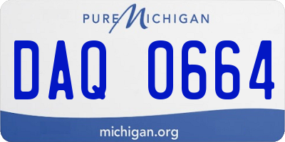 MI license plate DAQ0664