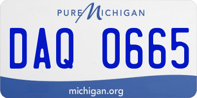 MI license plate DAQ0665