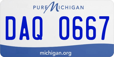 MI license plate DAQ0667