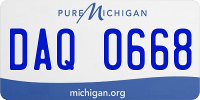 MI license plate DAQ0668