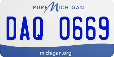 MI license plate DAQ0669
