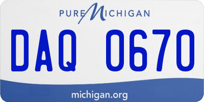 MI license plate DAQ0670