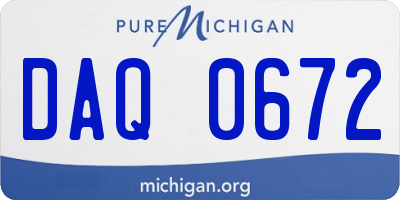 MI license plate DAQ0672