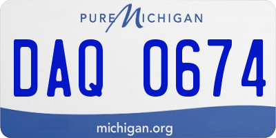 MI license plate DAQ0674