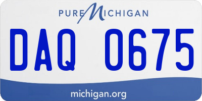 MI license plate DAQ0675