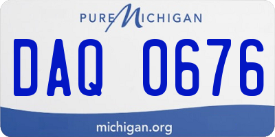 MI license plate DAQ0676