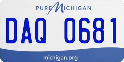 MI license plate DAQ0681