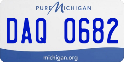 MI license plate DAQ0682