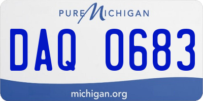 MI license plate DAQ0683