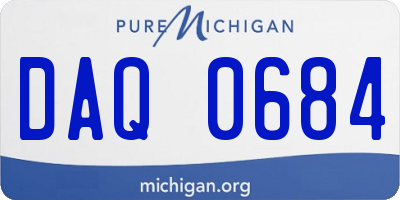 MI license plate DAQ0684