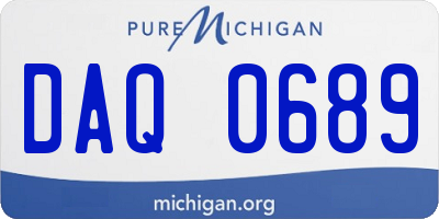 MI license plate DAQ0689