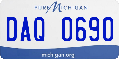 MI license plate DAQ0690