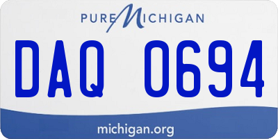 MI license plate DAQ0694