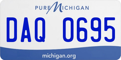 MI license plate DAQ0695