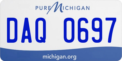 MI license plate DAQ0697