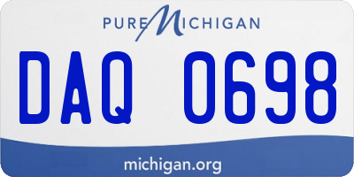 MI license plate DAQ0698