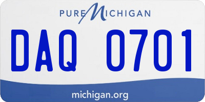 MI license plate DAQ0701