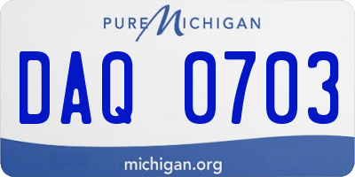 MI license plate DAQ0703