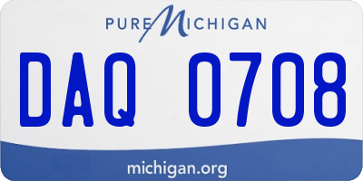 MI license plate DAQ0708