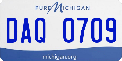 MI license plate DAQ0709