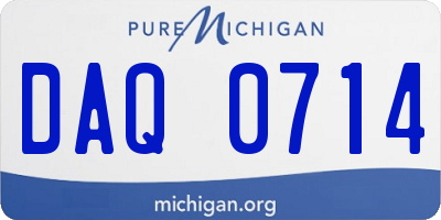 MI license plate DAQ0714