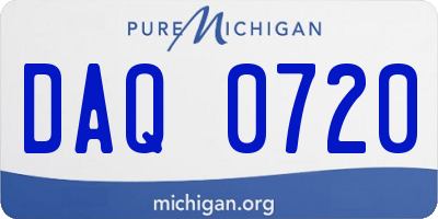 MI license plate DAQ0720