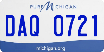 MI license plate DAQ0721