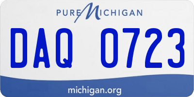 MI license plate DAQ0723