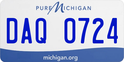 MI license plate DAQ0724