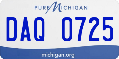 MI license plate DAQ0725