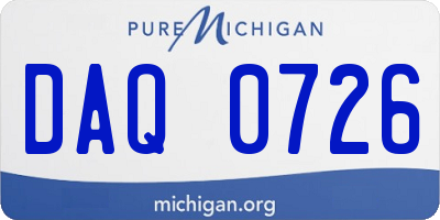 MI license plate DAQ0726
