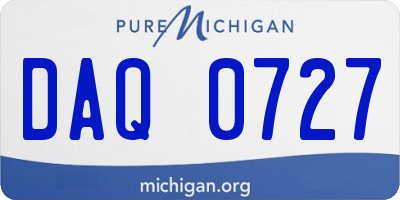 MI license plate DAQ0727
