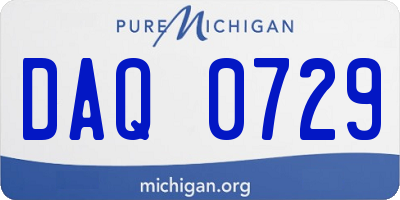 MI license plate DAQ0729