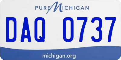 MI license plate DAQ0737