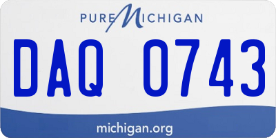 MI license plate DAQ0743