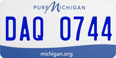 MI license plate DAQ0744