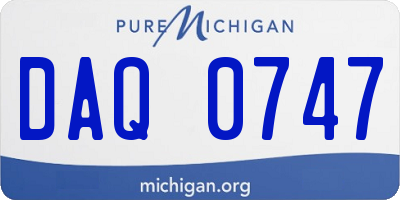 MI license plate DAQ0747