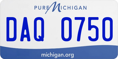 MI license plate DAQ0750