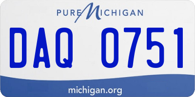 MI license plate DAQ0751