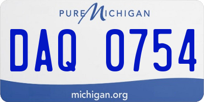 MI license plate DAQ0754