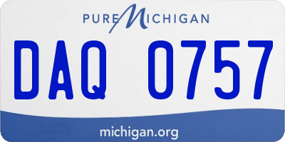 MI license plate DAQ0757