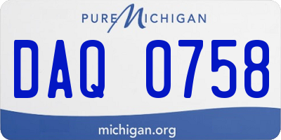 MI license plate DAQ0758