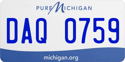 MI license plate DAQ0759