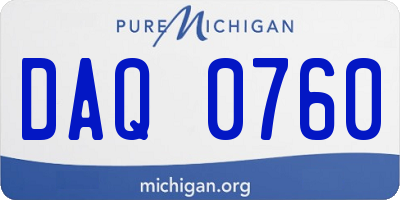 MI license plate DAQ0760
