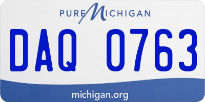 MI license plate DAQ0763