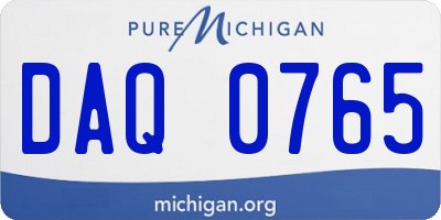 MI license plate DAQ0765