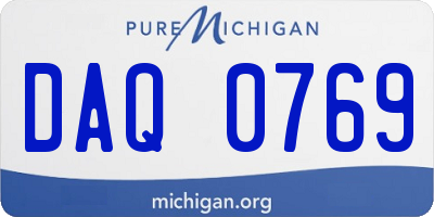 MI license plate DAQ0769