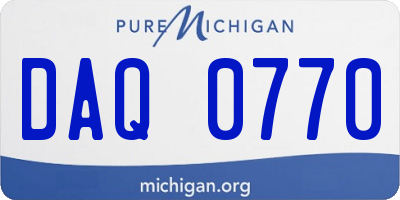 MI license plate DAQ0770
