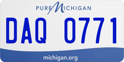 MI license plate DAQ0771