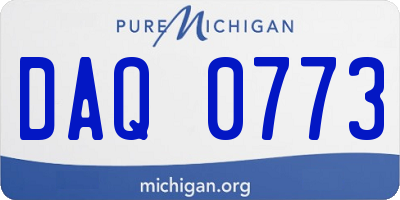 MI license plate DAQ0773